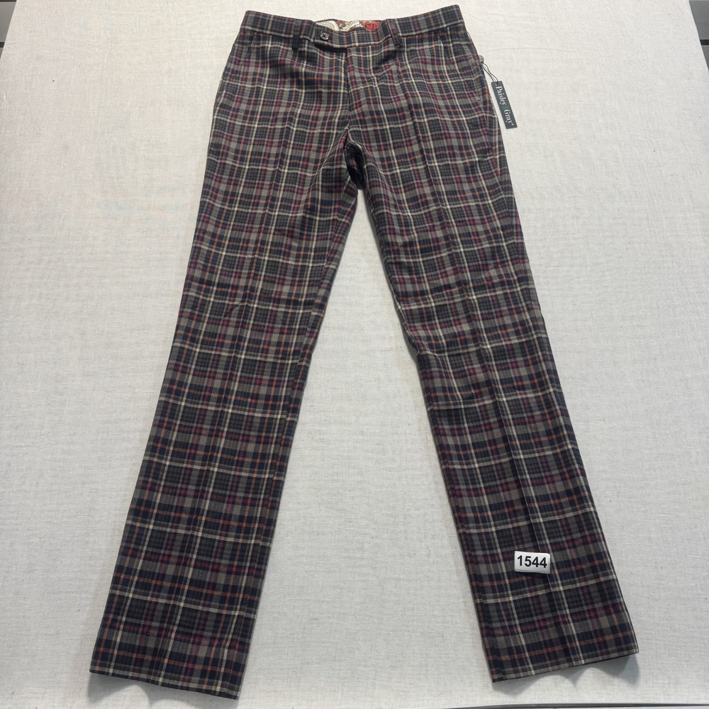 Paisley & Gray Slim Fit Pants Mens 29x32 Multicolor Plaid New with Tags